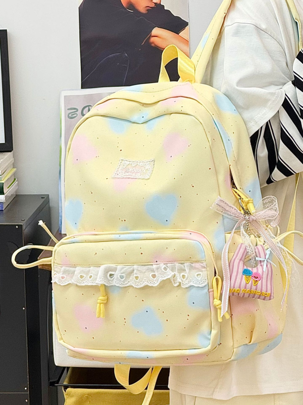 Rucsac în stil coreean cu imprimeu drăguț de desene, Harajuku-inspired și stil japonez, versatil, rucsac școlar moale pentru fete