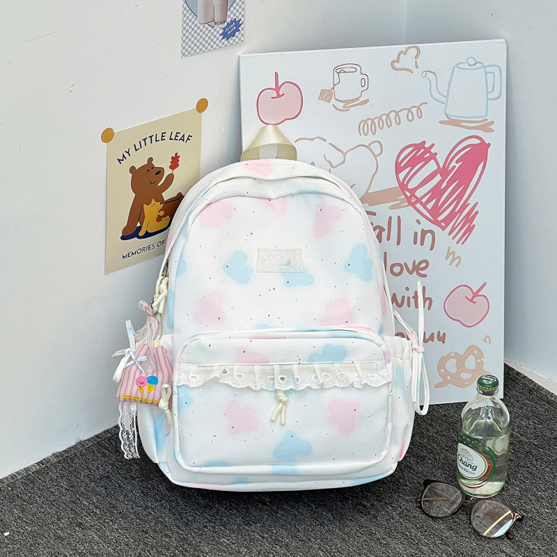 Rucsac în stil coreean cu imprimeu drăguț de desene, Harajuku-inspired și stil japonez, versatil, rucsac școlar moale pentru fete