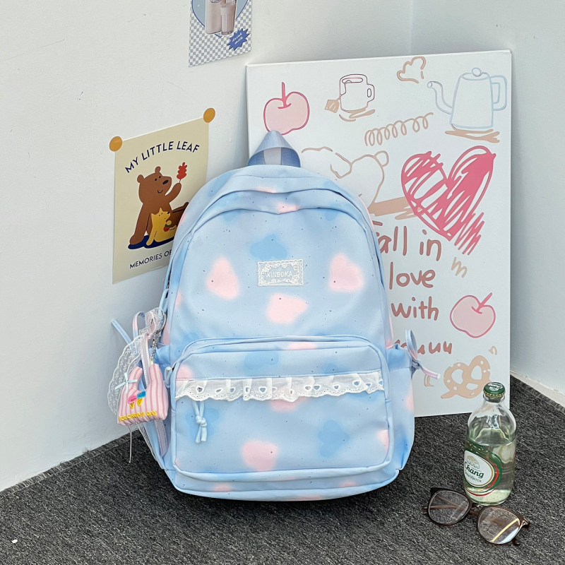 Rucsac în stil coreean cu imprimeu drăguț de desene, Harajuku-inspired și stil japonez, versatil, rucsac școlar moale pentru fete