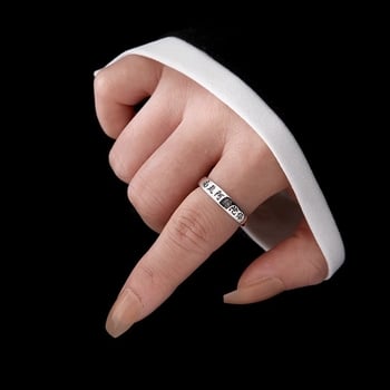 Inel cu scriptură budistă, reglabil, vintage unisex, model 2026, trend chinezesc, desăvârșit, inel pentru degetul mijlociu