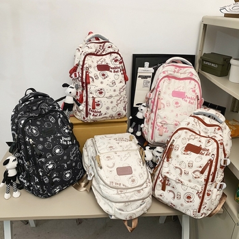 Harajuku inspirirani najlonski ruksak, 20–35 L, za 15-inčni laptop, ulični stil