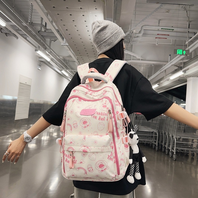 Harajuku inspirirani najlonski ruksak, 20–35 L, za 15-inčni laptop, ulični stil