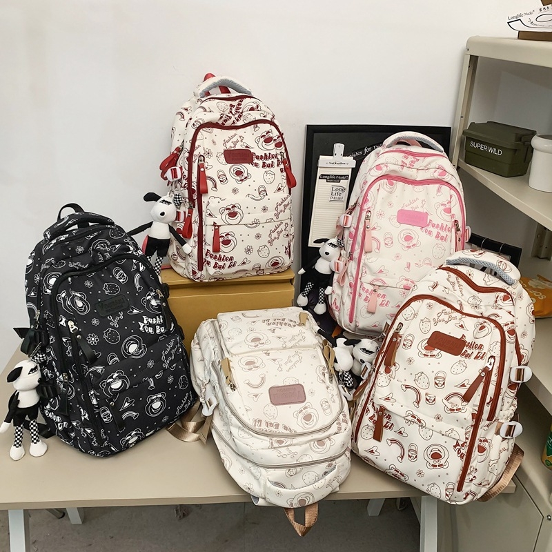 Harajuku inspirirani najlonski ruksak, 20–35 L, za 15-inčni laptop, ulični stil