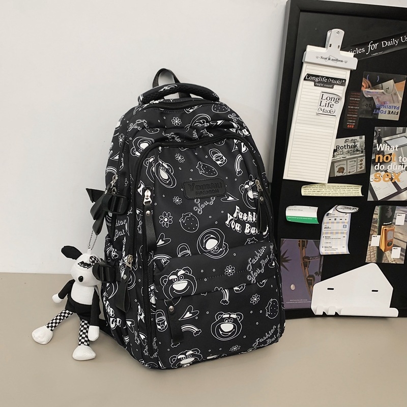 Harajuku inspirirani najlonski ruksak, 20–35 L, za 15-inčni laptop, ulični stil