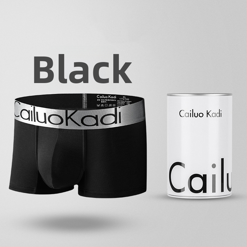 Pánske modálne boxerky, stredný pás, plus veľkosť, priedušné, jednofarebné