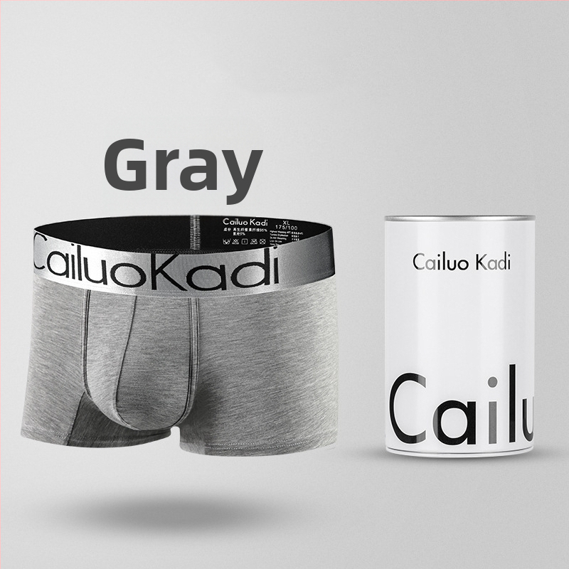 Pánske modálne boxerky, stredný pás, plus veľkosť, priedušné, jednofarebné
