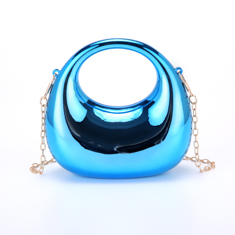 Geantă mini crossbody acrilică în formă de semi-lună, cu buzunar pentru ruj și monede, brand Yuxuan
