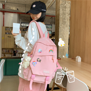 Nova korejska stil minimalistički ruksak za srednju i osnovnu školu, Harajuku‑inspiriran, sladak školski ruksak s dvije naramenice, bez privjesaka