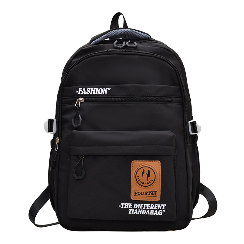 Rucsac inspirat de stilul coreean Harajuku workwear pentru campus, capacitate mare, design color-block, pentru gimnaziu și liceu, unisex, nylon.