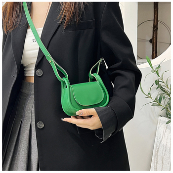 Geantă de damă mini crossbody în stil șa – material PU