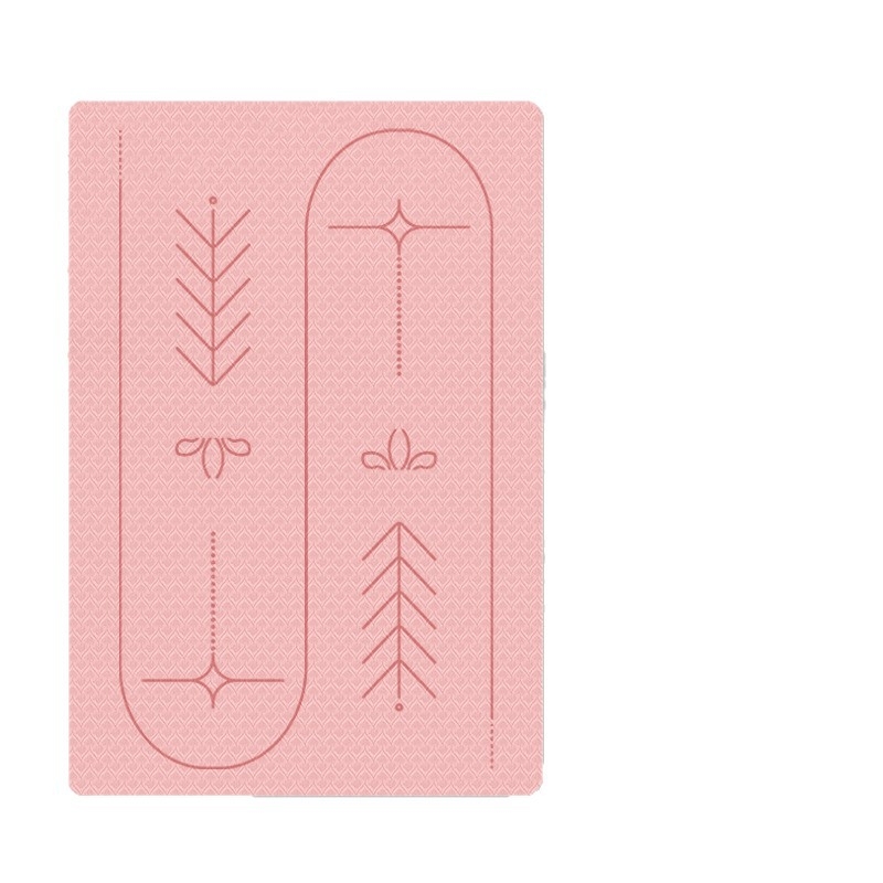 Saltea de yoga TPE pentru yoga în cuplu, pentru începători, anti-alunecare, 6 mm, 190×120 cm, absorbție a șocurilor, linii de ghidare a pozițiilor