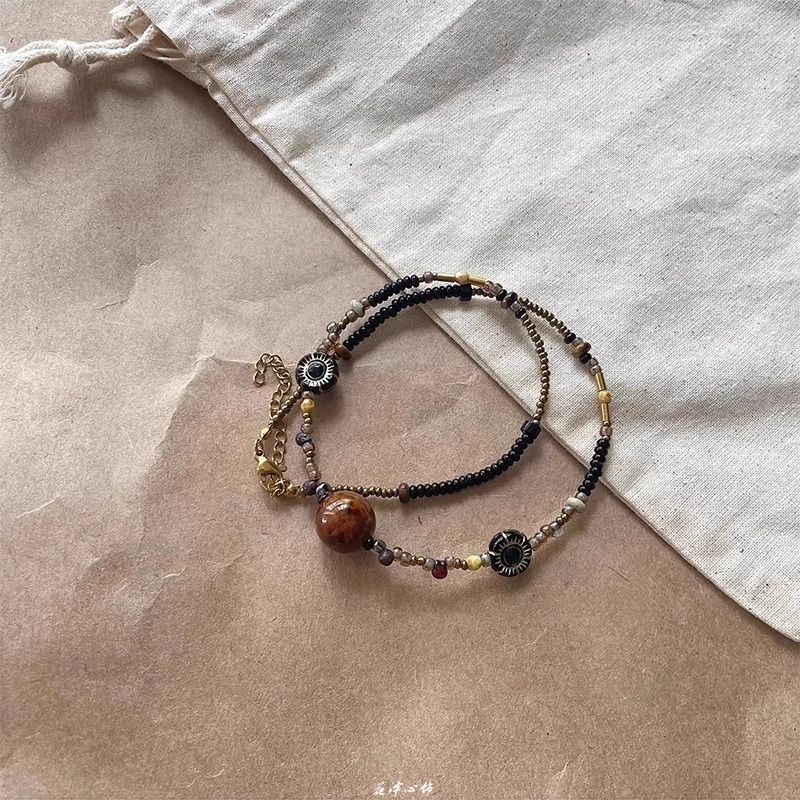 Colier pentru femei, 2025 nou stil, design retro chinezesc cu piatră naturală, design personalizat de nișă