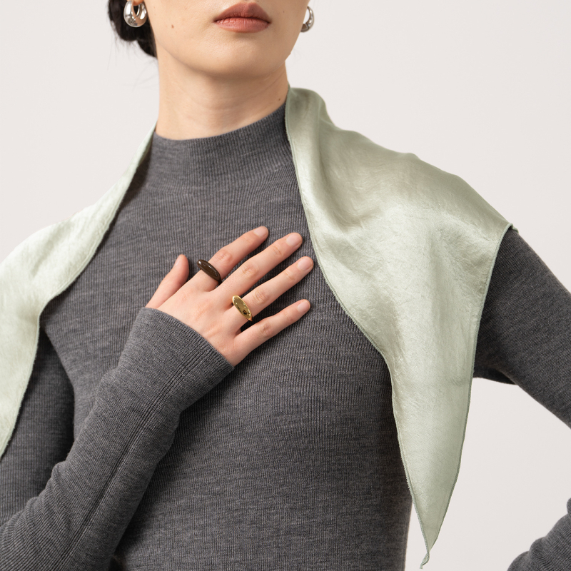 Șal triunghiular din acetat, culoare solidă, fin și elastic, primăvară-vară, accesoriu feminin