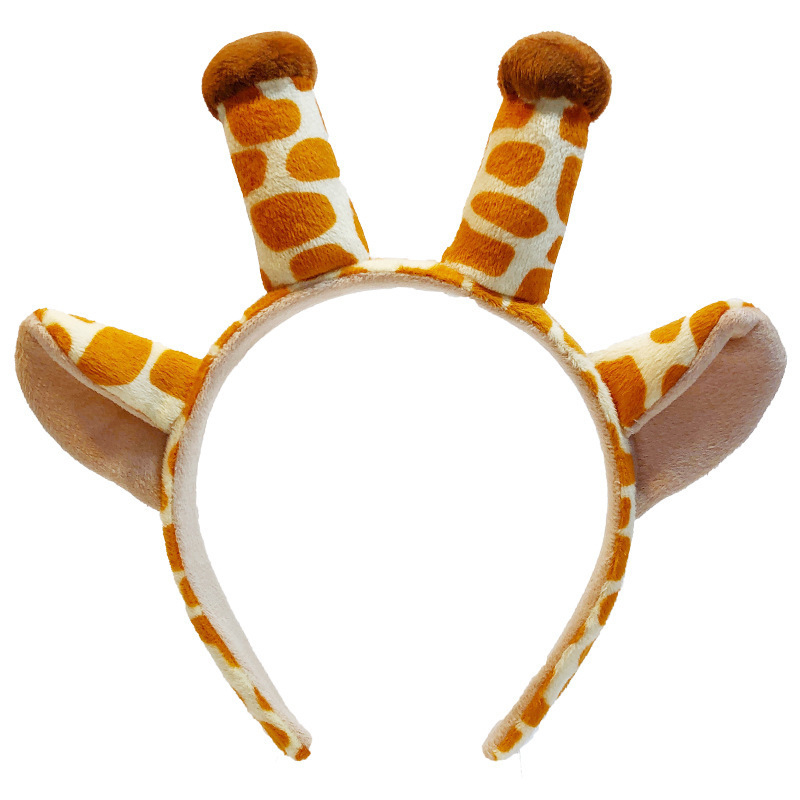 Bandă nouă pentru păr, cu design girafă și cerb, accesoriu drăguț pentru păr cu coarne, pentru curățarea feței