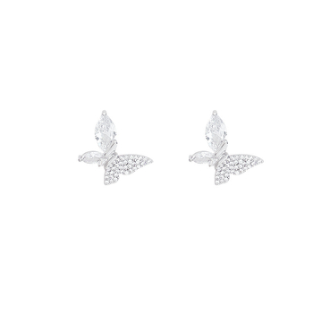 Cercei pentru femei cu design de fluture-fată și diamante, lux lejer, stil minimalist, versatil și rafinat.