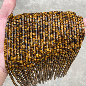 Mărgele din ochi de tigru, galbene naturale, discuri de 4 mm, mărgele spacer pentru bijuterii DIY