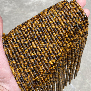 Mărgele din ochi de tigru, galbene naturale, discuri de 4 mm, mărgele spacer pentru bijuterii DIY