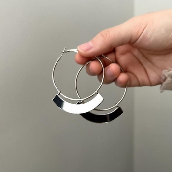Cercei din argint 925 cu design minimalist, cercuri circulare