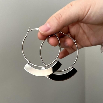 Cercei din argint 925 cu design minimalist, cercuri circulare