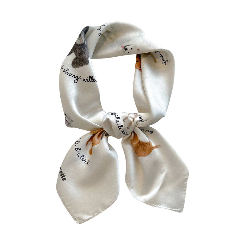 Șal pătrat din poliester 70x70 cm pentru femei, cu imprimeu, accesoriu de modă pentru primăvară