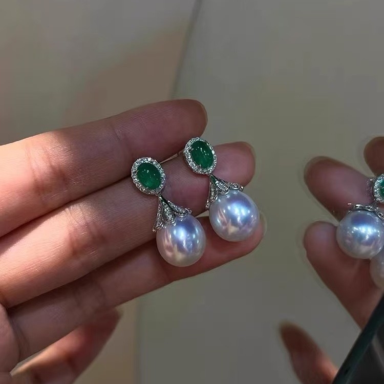 Cercei verzi cu perle în formă de picătură de apă, stil chinezesc nou, design geometric, bijuterii retro elegante pentru femei