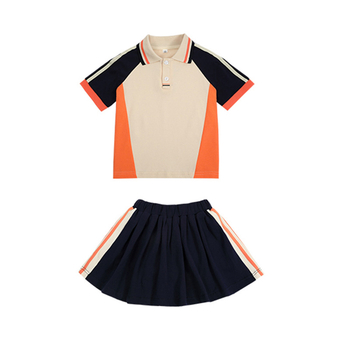 Set uniformă de vară din bumbac, mâneci scurte, stil sport, pentru copii de la grădiniță și clasa întâi