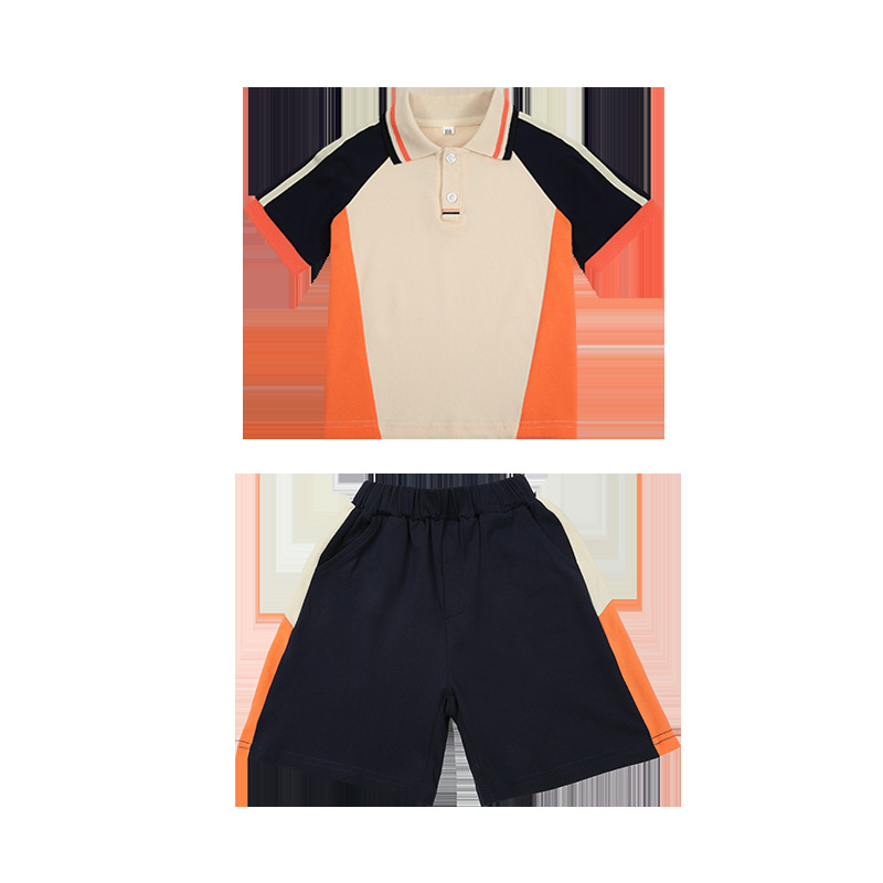 Set uniformă de vară din bumbac, mâneci scurte, stil sport, pentru copii de la grădiniță și clasa întâi