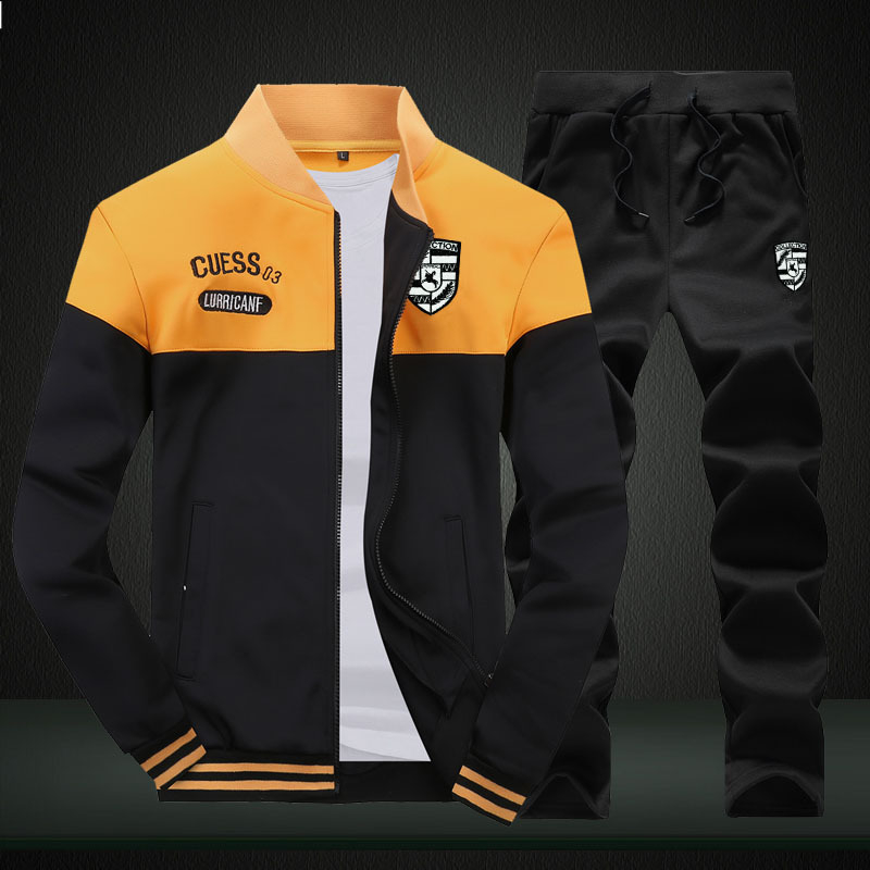 Set bărbătesc primăvară-toamnă cu guler baseball, mâneci lungi, D10