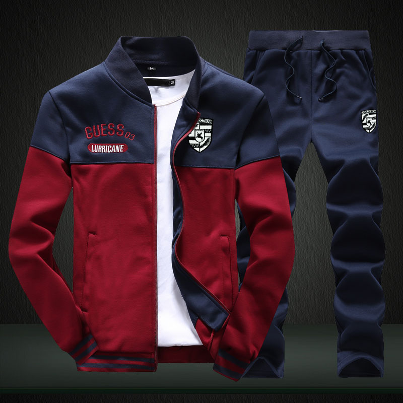 Set bărbătesc primăvară-toamnă cu guler baseball, mâneci lungi, D10