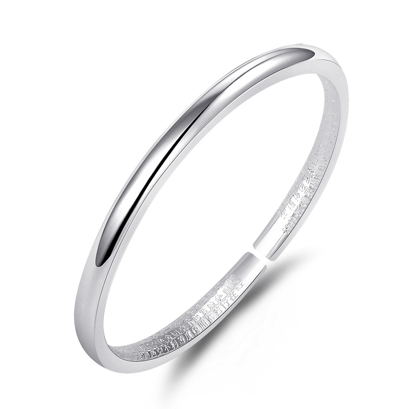 Brățară Heart Sutra în stil etnic pentru femei și bărbați, margini rotunde netede, brățară deschisă solidă, cadou de Ziua Mamei