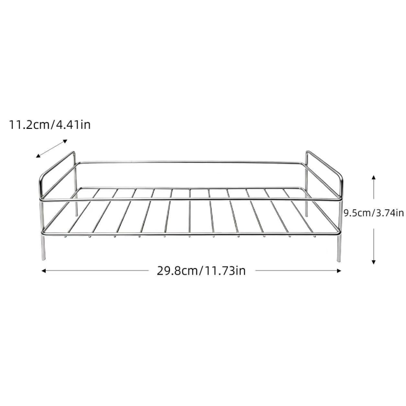 Raft de depozitare pentru chiuveta de baie, finisaj inox, pentru cosmetice și îngrijire a pielii