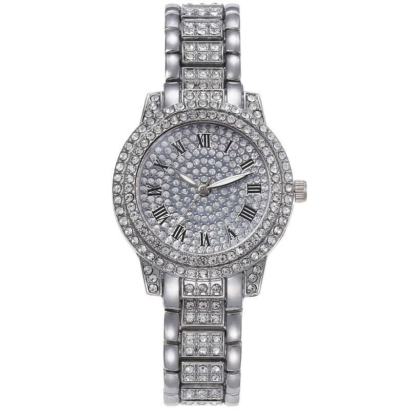 Ceas de damă de lux, brățară din oțel, cadran cu stele, mic cadran elegant, set ceas cu vas de comoară