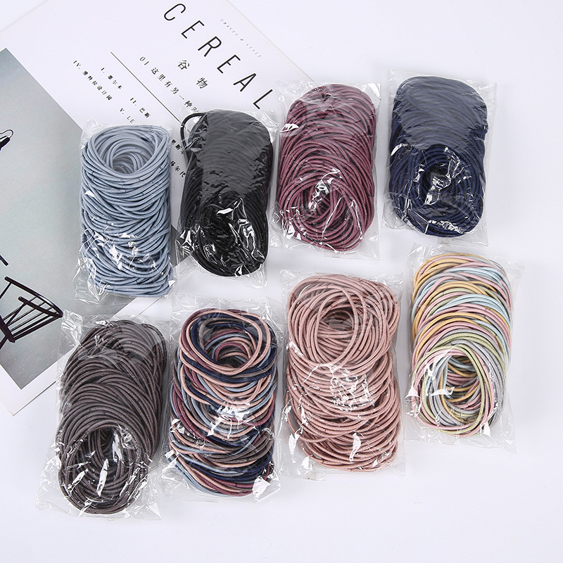 Elastic de păr din nylon de 2 mm, stil coreean, accesoriu pentru păr feminin pentru adulți