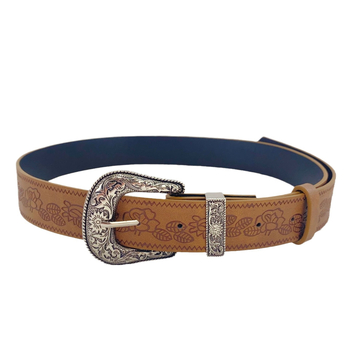 Centură lată în stil american, maro vintage, din piele sintetică, lățime 3.3 cm, lungime 105 cm, cataramă din aliaj, accesoriu minimalist elegant