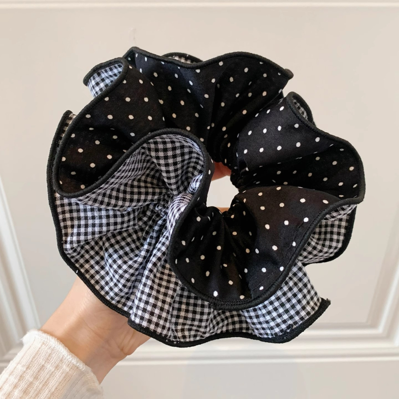 Scrunchie cu buline în stil franțuzesc, elegant și simplu, pentru coada joasă, model 2025