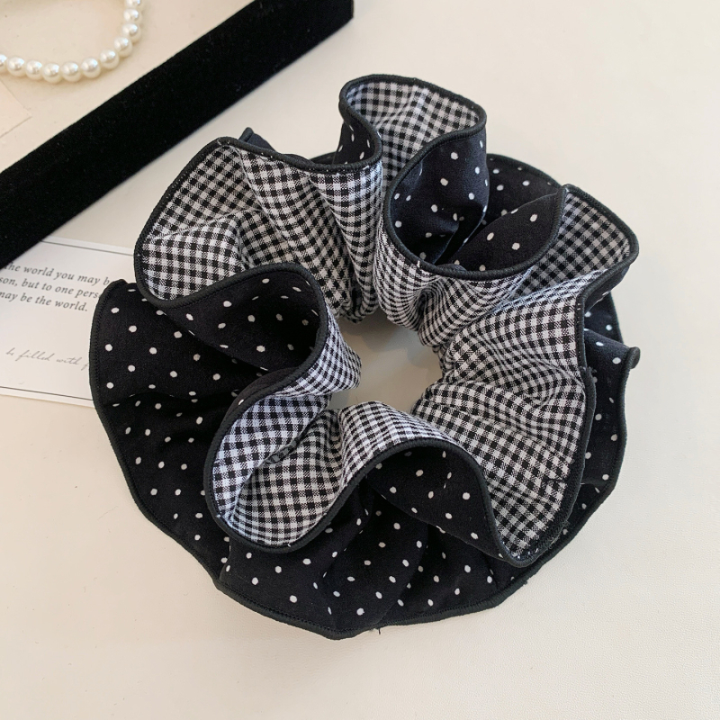 Scrunchie cu buline în stil franțuzesc, elegant și simplu, pentru coada joasă, model 2025