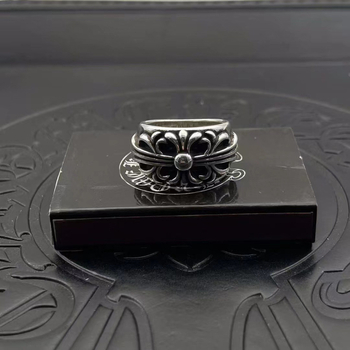 Inel de cuplu în stil vintage, argint thailandez, design floral, mărime medie, unisex.