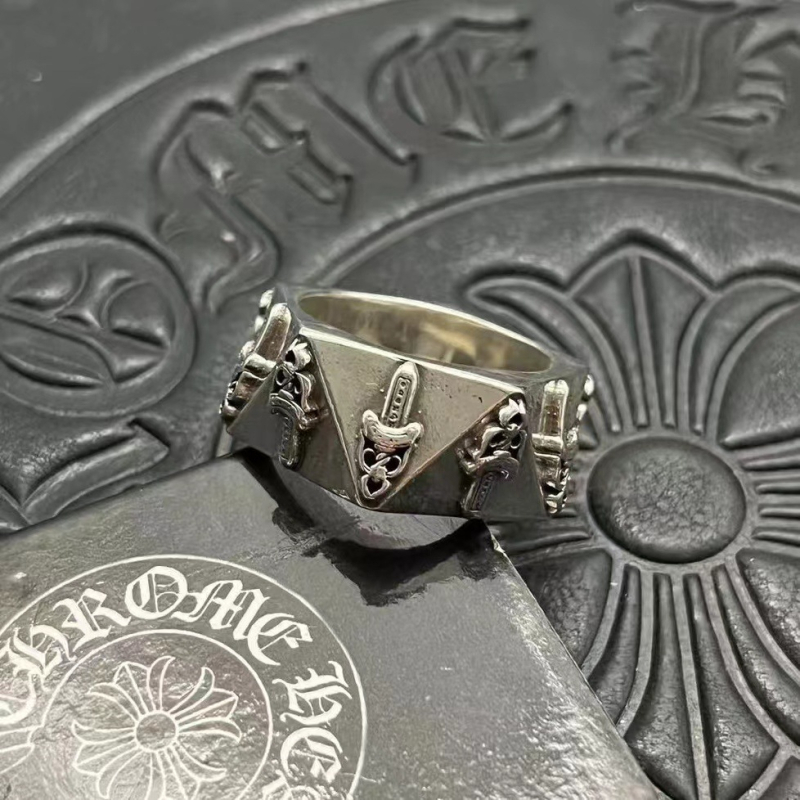 Inel modern cu design unghiular și sabie mare din argint thailandez – vintage pentru bărbați, antic, neuzat, nișă high-end punk