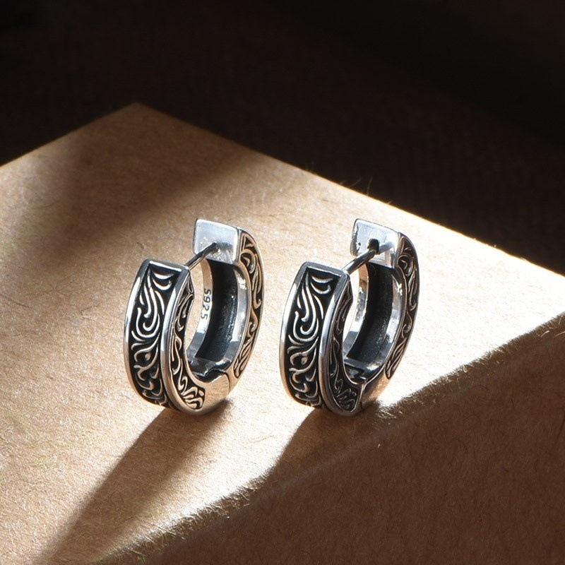 Cercei placati cu argint, stil vintage - Unisex