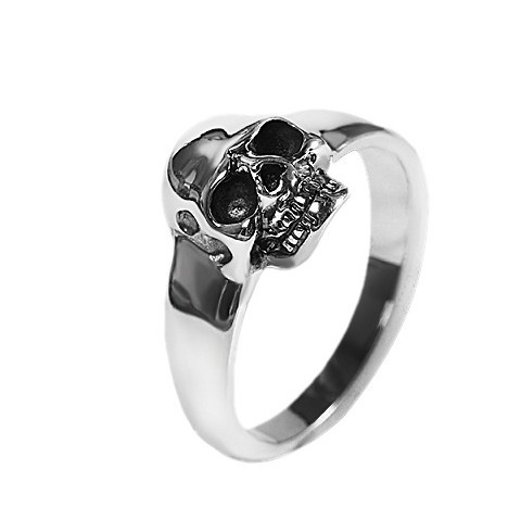 Inel unisex din argint S925, cu craniu, design minimalist și modern