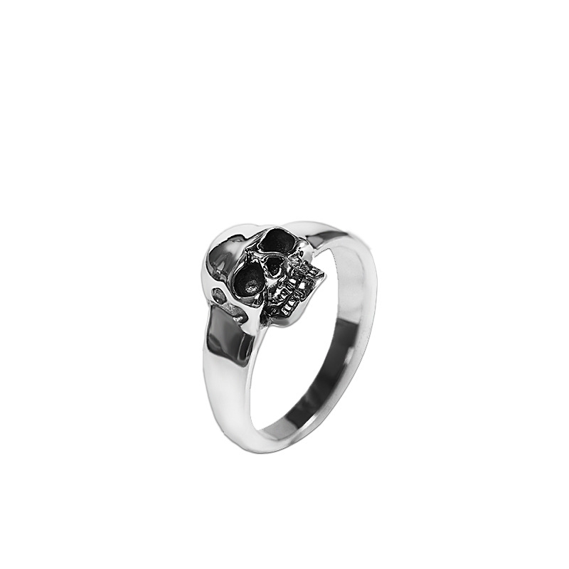 Inel unisex din argint S925, cu craniu, design minimalist și modern