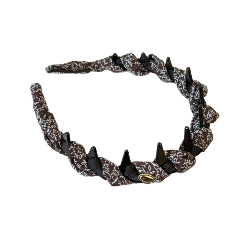 Gold Label bandă de păr wrap-around cu flori mici, dinți anti-alunecare, înaltă coroană pentru volum – accesoriu de păr premium