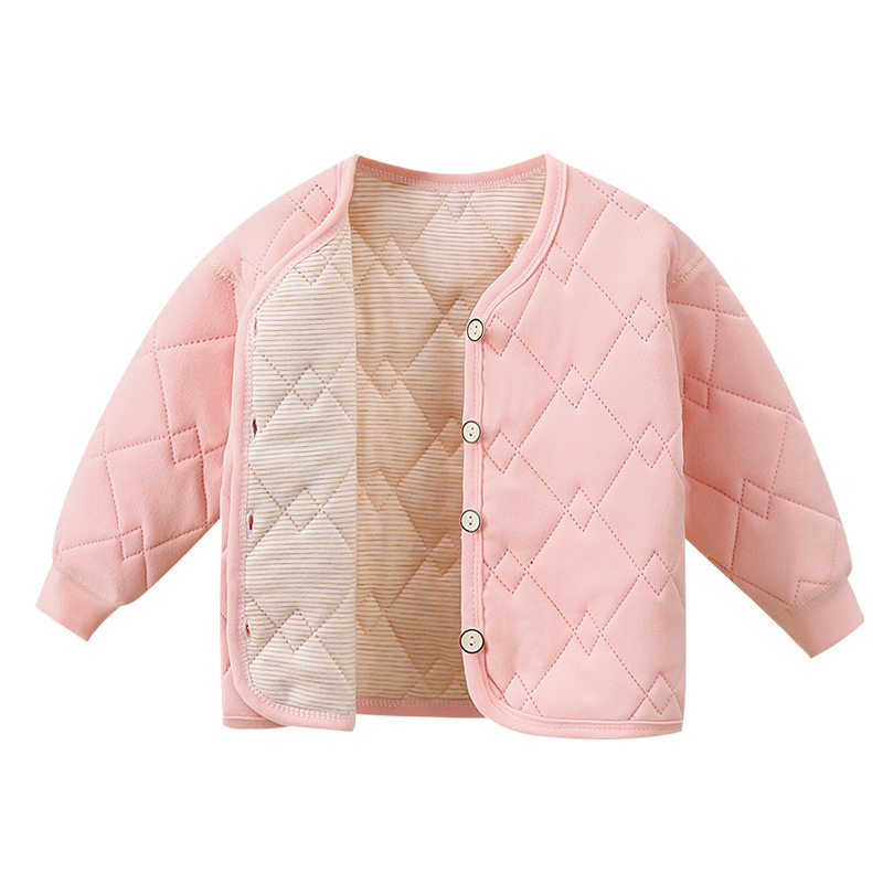 Palton de copii cu umplutură în trei straturi, stil uniformă școlară, căptușeală fleece, cald pentru iarnă