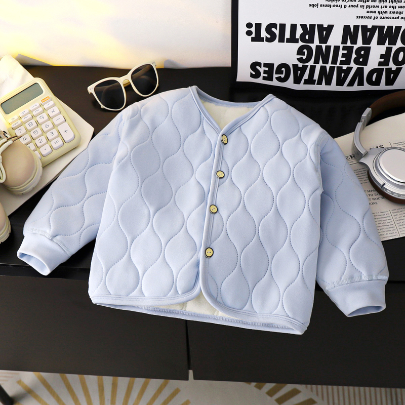 Palton de copii cu umplutură în trei straturi, stil uniformă școlară, căptușeală fleece, cald pentru iarnă