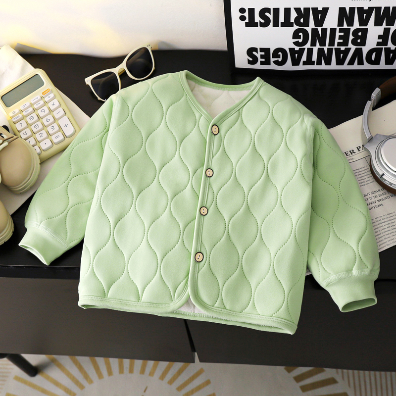 Palton de copii cu umplutură în trei straturi, stil uniformă școlară, căptușeală fleece, cald pentru iarnă