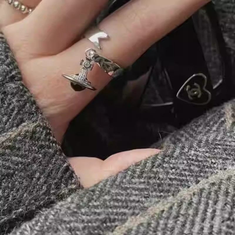 Inel Empress de înaltă calitate, stil 3D Saturn Punk, cu panglică și pandantiv, unisex