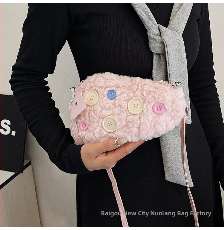 Plyšová kabelka Mao Mao pre ženy - malá crossbody kabelka na telefón, roztomilý štýl do ruky, ľahká, jeseň/zima 2024