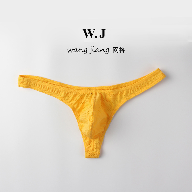 Tanga bărbătească sexy cu talie joasă, din nylon, mătase-gheață și plasă respirabilă