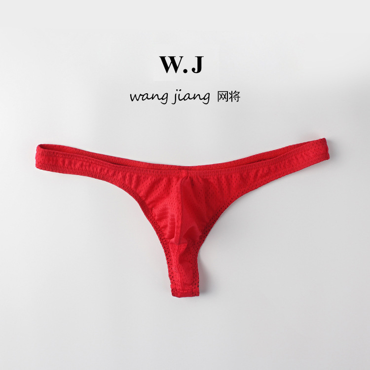 Tanga bărbătească sexy cu talie joasă, din nylon, mătase-gheață și plasă respirabilă