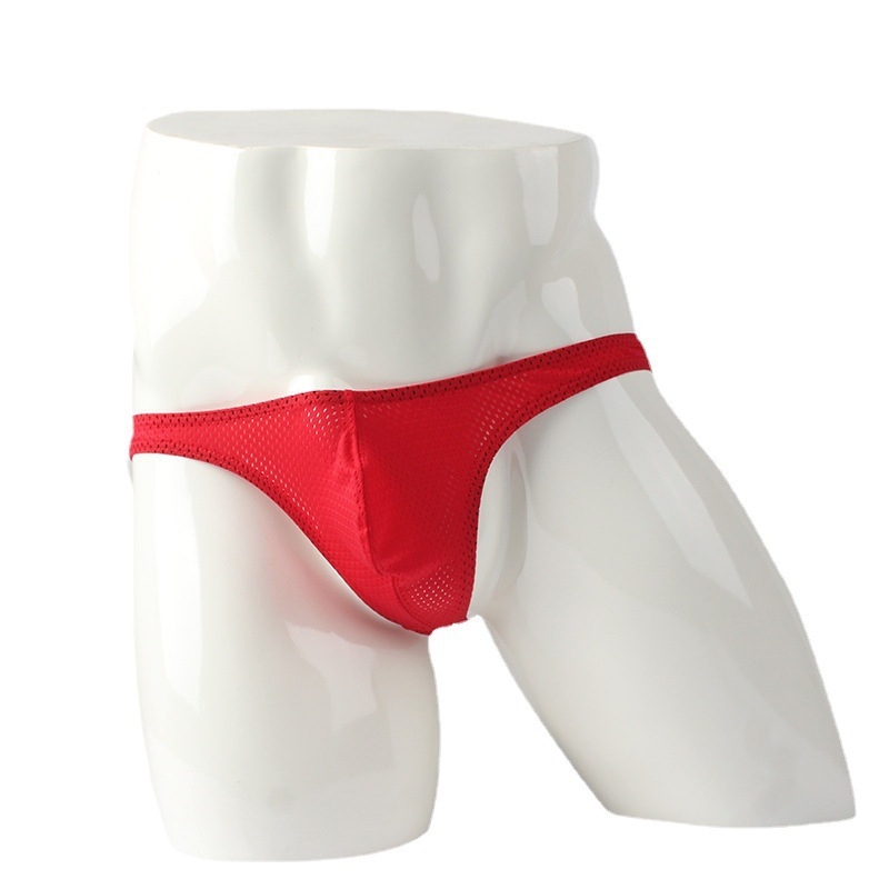 Tanga bărbătească sexy cu talie joasă, din nylon, mătase-gheață și plasă respirabilă